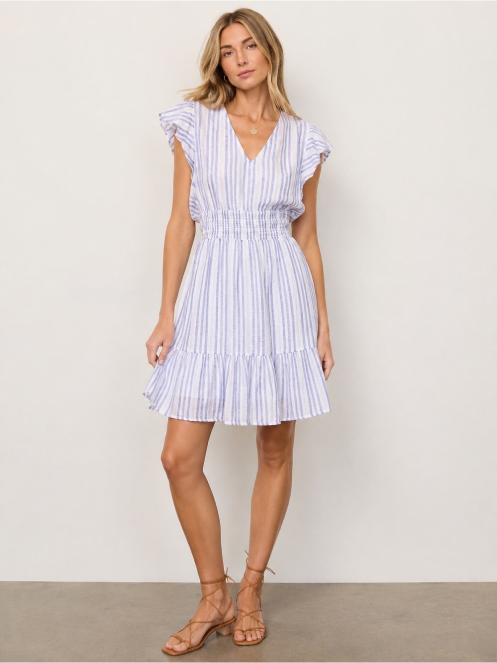 Rails Tara Dress Blue Catalina Stripe Linen Blend Size Small Revolve coastal